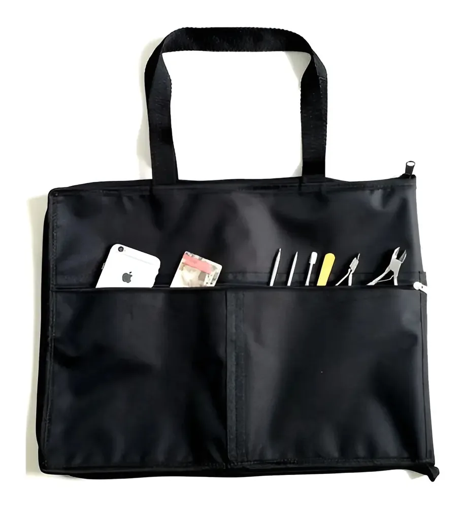 Pasta Bolsa Organizadora Porta Esmaltes Até 120 Frascos Manicure Maquiadora Com Bolsos Frontais + Estojo Transparente