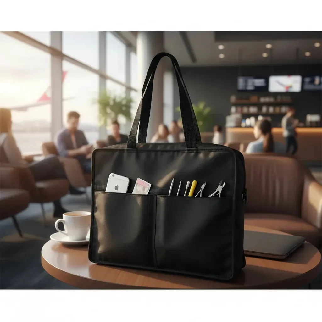 Pasta Porta Esmaltes Feminina M&M Preto PE2B-4 96x35cm Com Bolsos