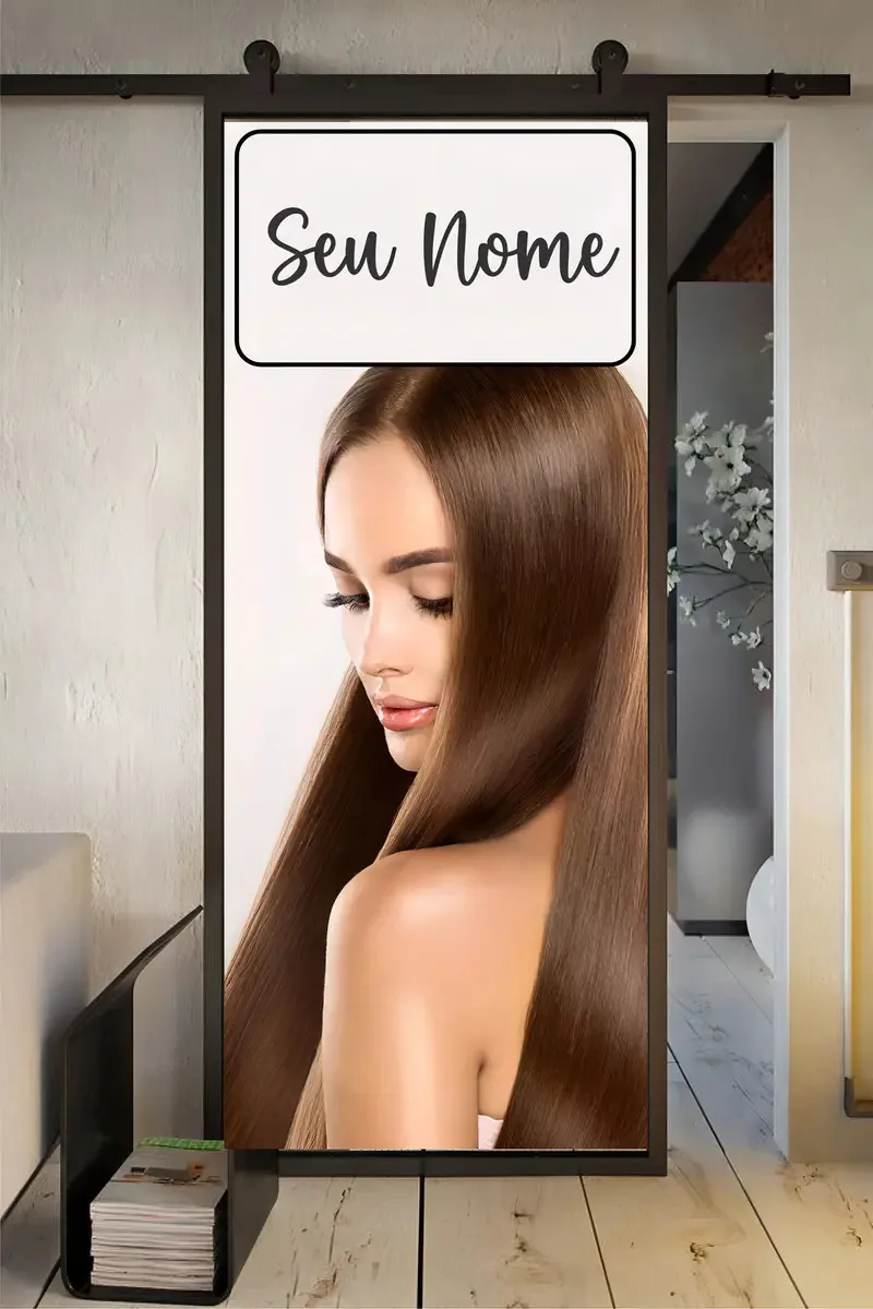 Adesivo Perfurado Para Salão De Beleza E Cabeleireiros Cor Modelo 5