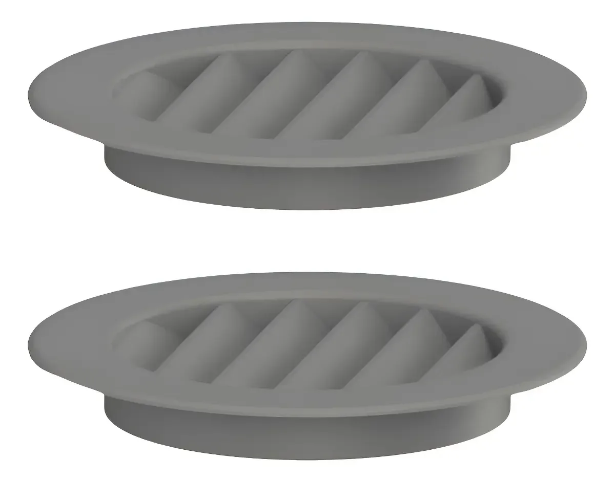 Grade Ventilação Redonda Cinza 13x13 Encaixe 10x10 2und