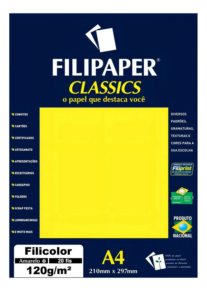 Papel A4 Color Filicolor Amarelo 120g