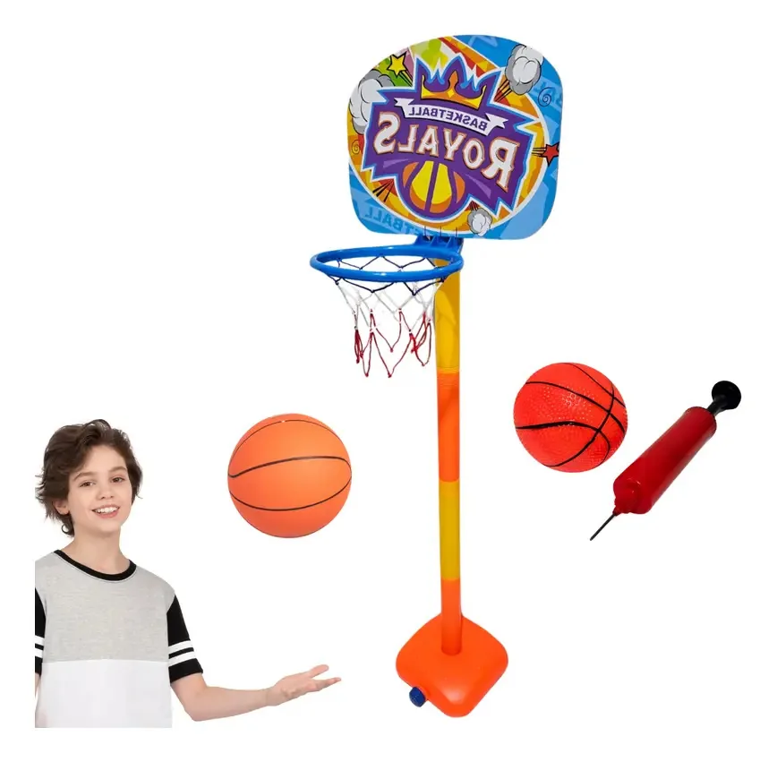 Cesta De Basquete Infantil Tabela Bola E Inflador Regulável