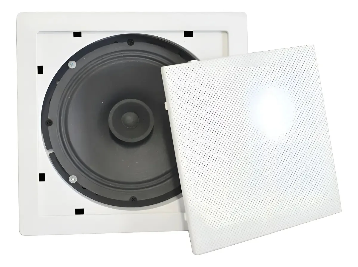 Arandela Quadrada Som Ambiente Embutir Falante Teto 30w Rms