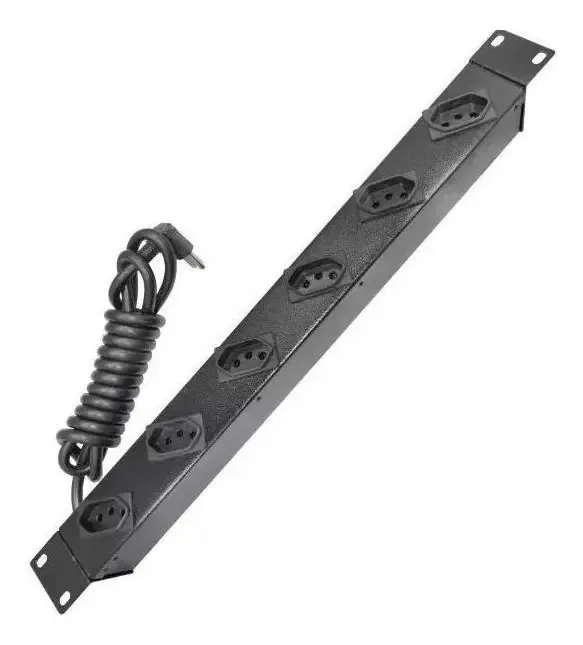 Régua De Tomada Calha 6 Saídas Padrão 19 Para Rack 10amp