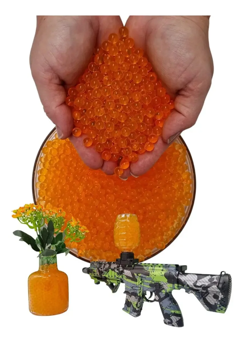 100.000 Bolinhas De Gel Cresce Na Água Para Arminhas Orbeez Cor Laranja