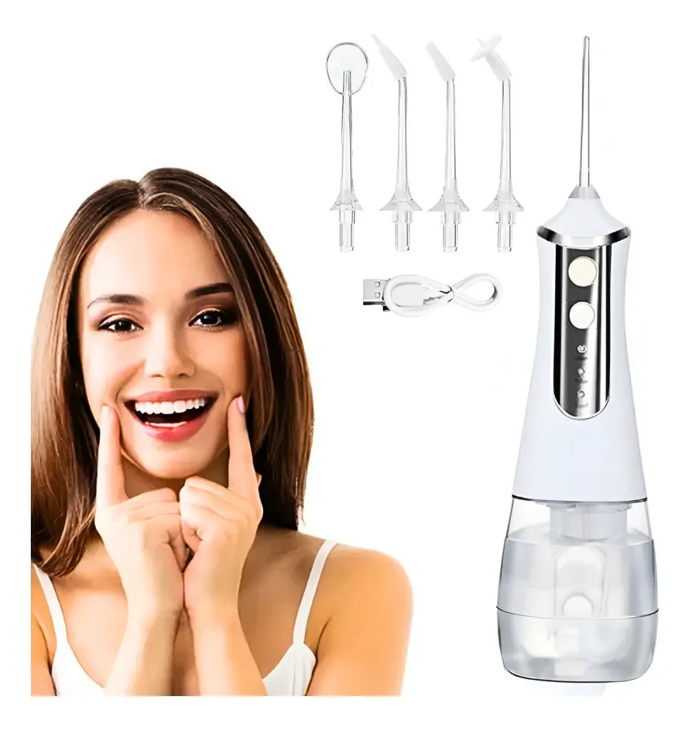 Jato D'água Irrigador Oral Higiene Limpeza Bucal E Dental Cor Branco
