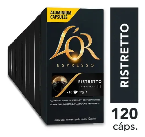 Kit 120 Cápsulas Café L'or Ristretto