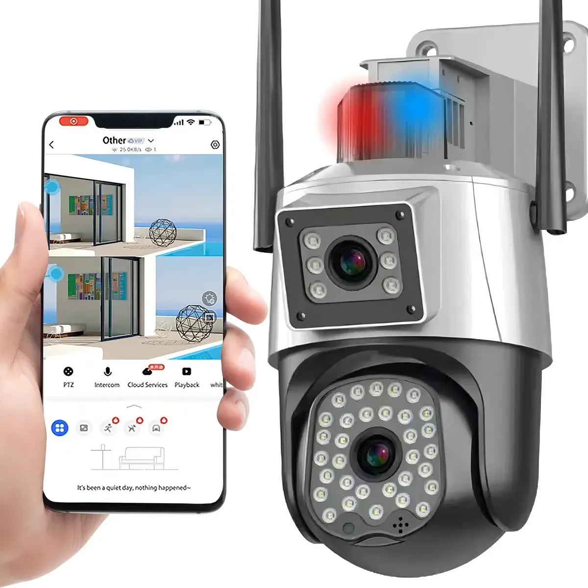 Câmera Segurança Wifi IP Externa Lente Dupla 2MP 360° Full HD Yoosee