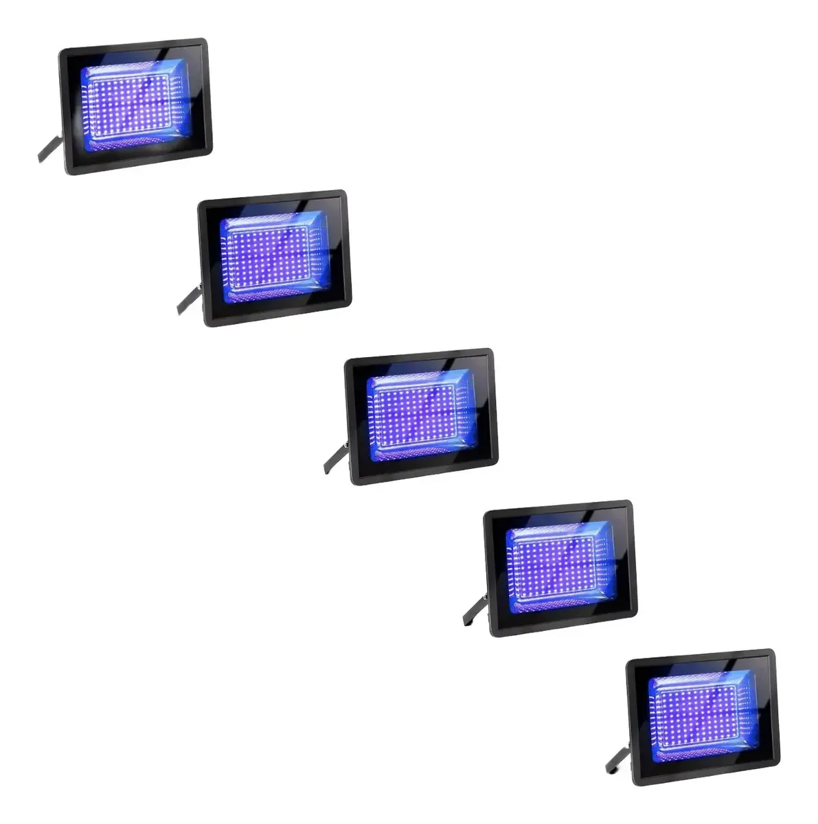 Kit 5 Refletores Holofote 400w Led Azul Ip66