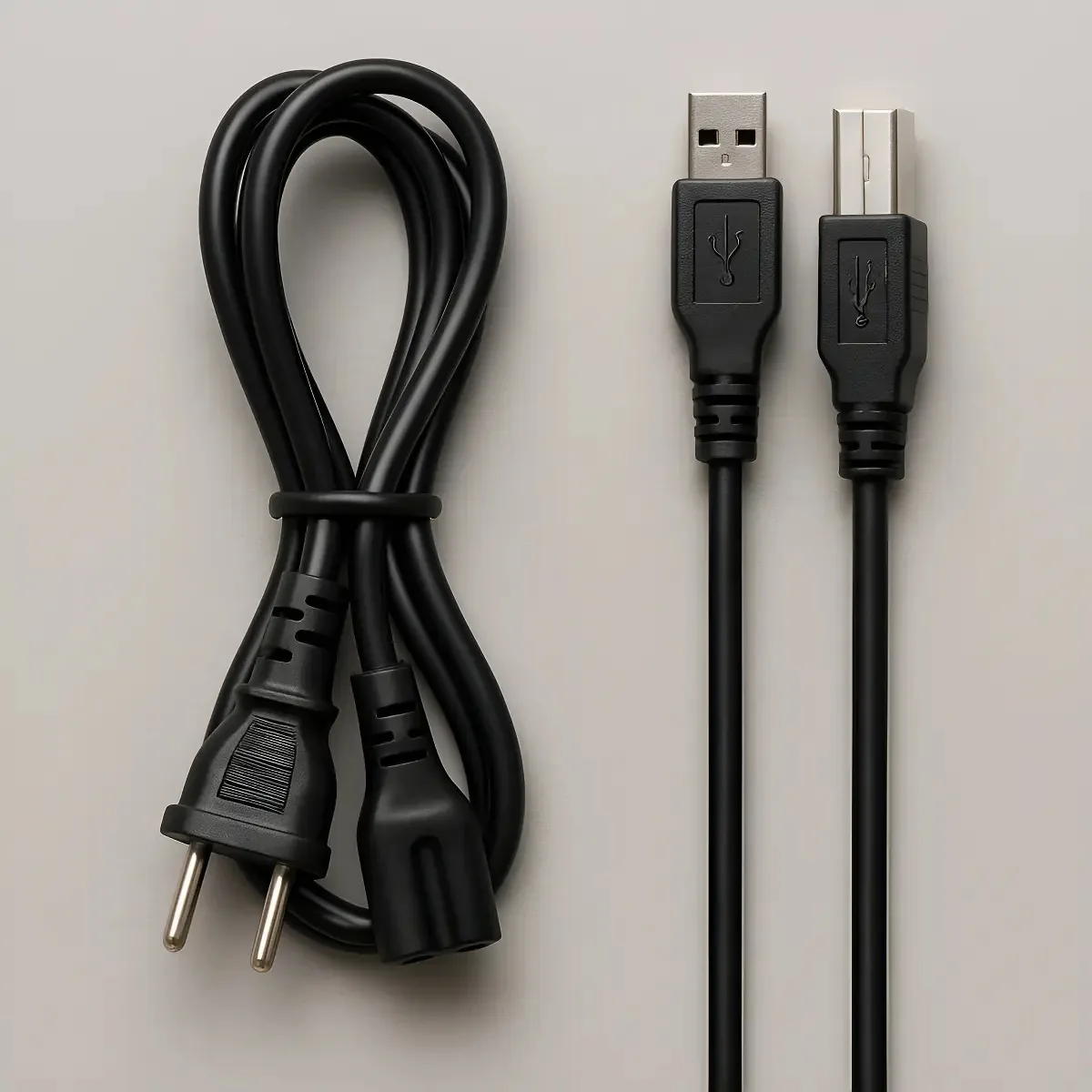 Conjunto De Cabos Para Hp Deskjet Ink 2136 ( Ac + Usb ) Preto