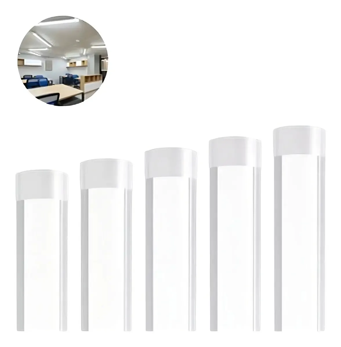 Kit 5 Luminárias Linear Led 60cm 40w 40