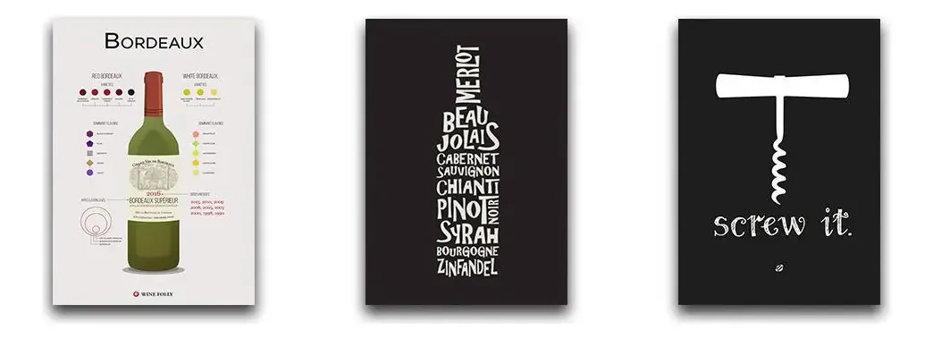 Kit 3 Placas Decorativas De Vinho Bebida Decoração Mdf