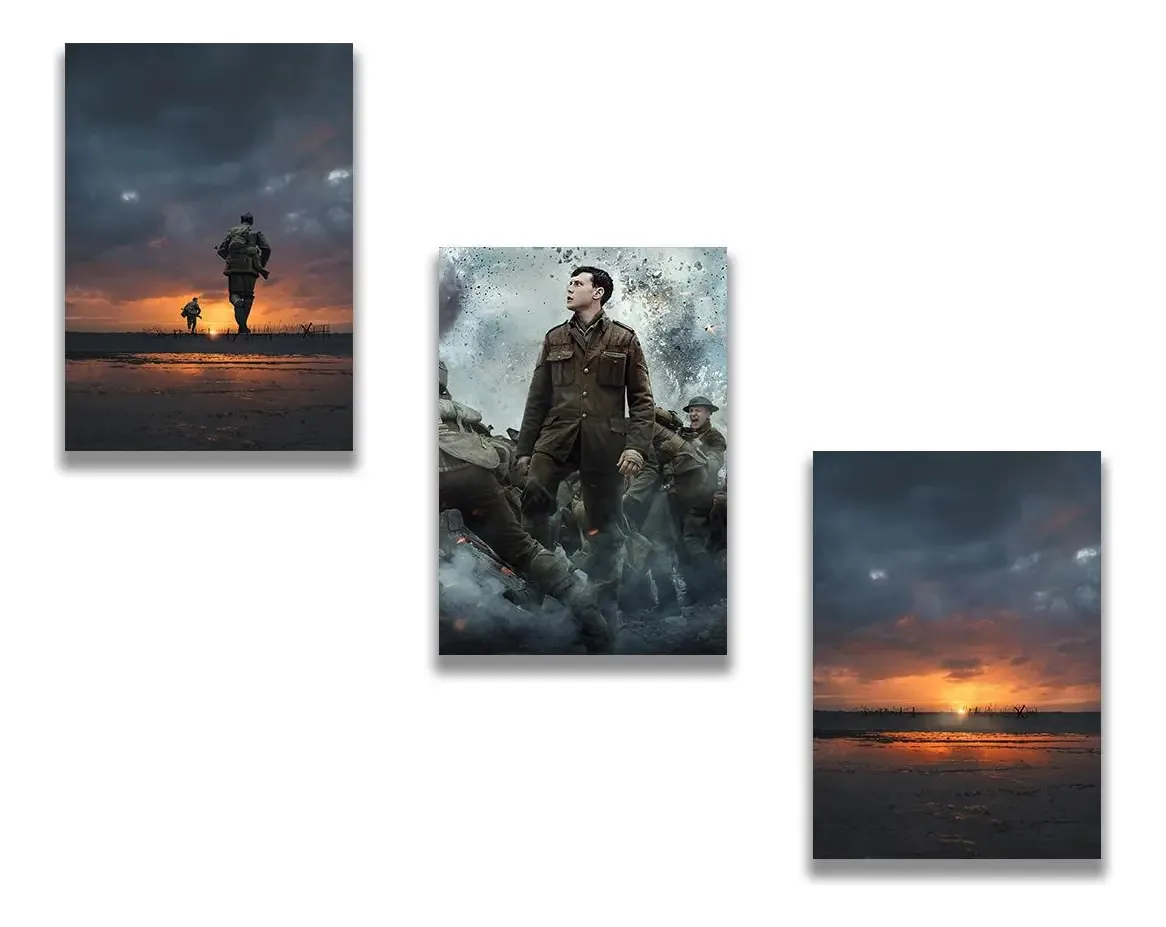 Kit 3 Placas Decorativas 1917 Em Mdf 30x20cm