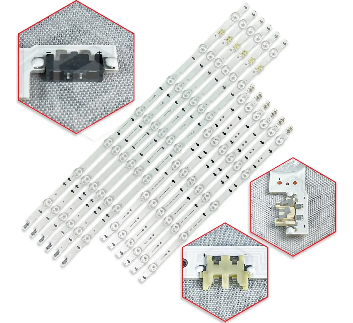 Kit 12 Barras LED Compatível Samsung 55" Modelos UN55J6300 UN55H6300