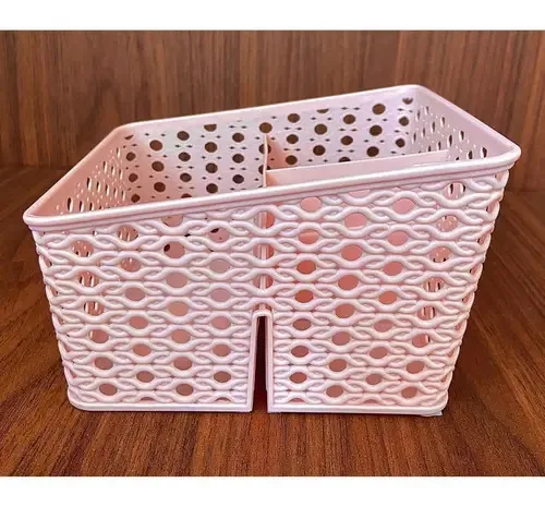 Organizador De Cosméticos Maquiagem Escritório Porta Pincel Cor Rosa