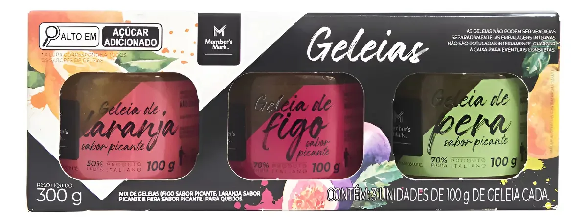 Kit Geleias Italianas Picantes Para Queijo 3x100gr Members