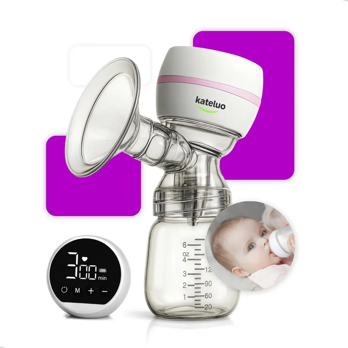Bomba De Tirar Leite Elétrica Bombinha De Leite Materno Alimentação Coletor De Leite Armazenamento Sutia Extracao De Leite Display Led + Mamadeira Extratora Elétrica Amamentação Sugador Marca Kateluo