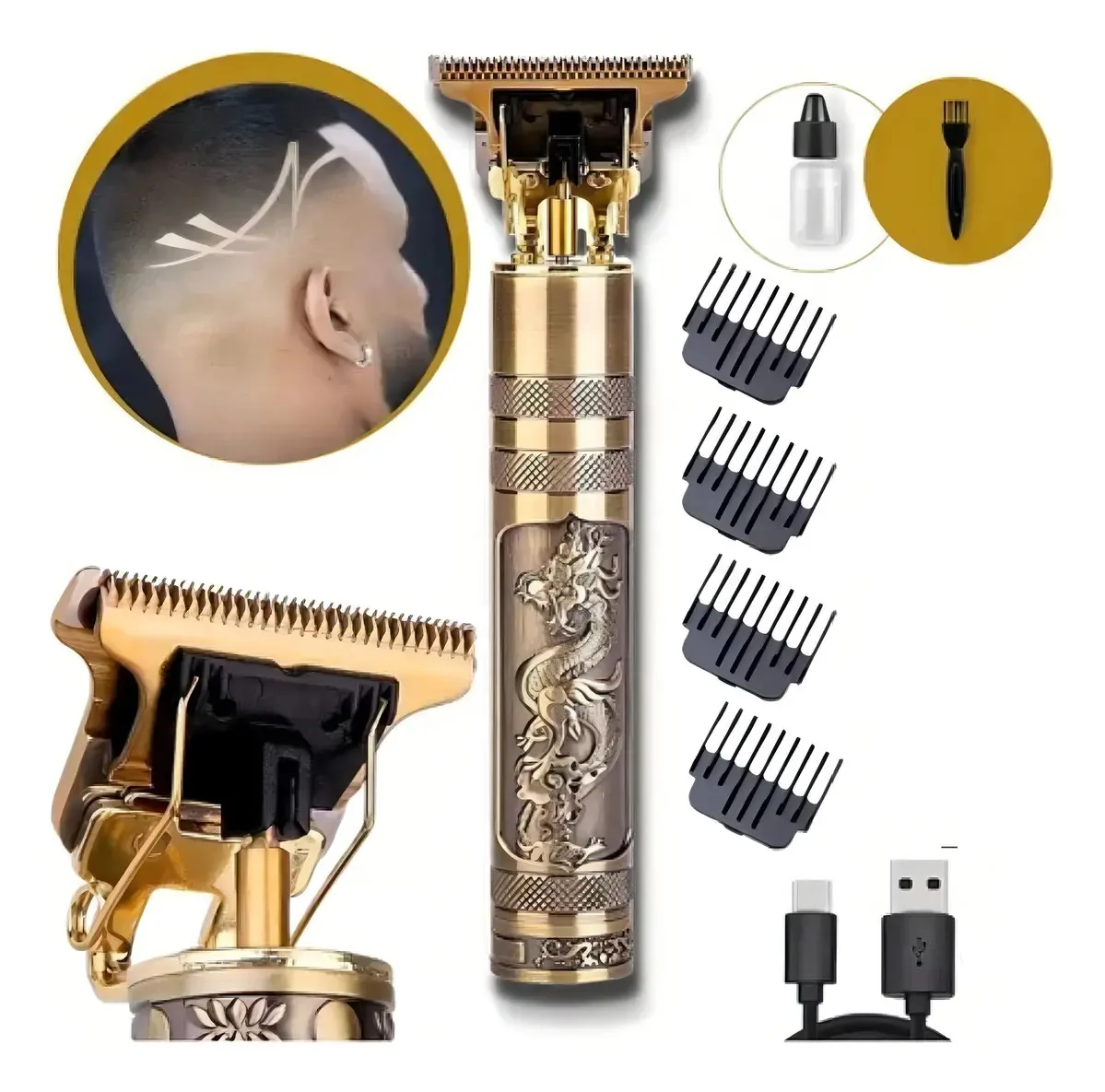 Barbeador Eletrico Masculino Corta Cabelo Profissional
