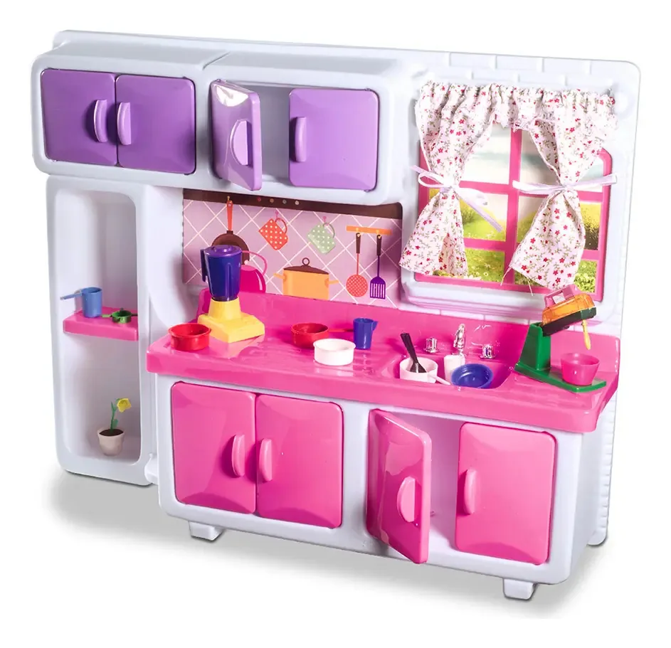 Cozinha De Brinquedo Faz De Conta Infantil Meninas Cor Cozinha Cristal Pia De Louças