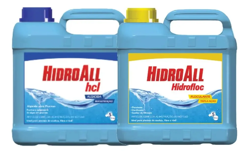 Kit Manutenção E Hidrofloc Hidroall 5l para piscinas