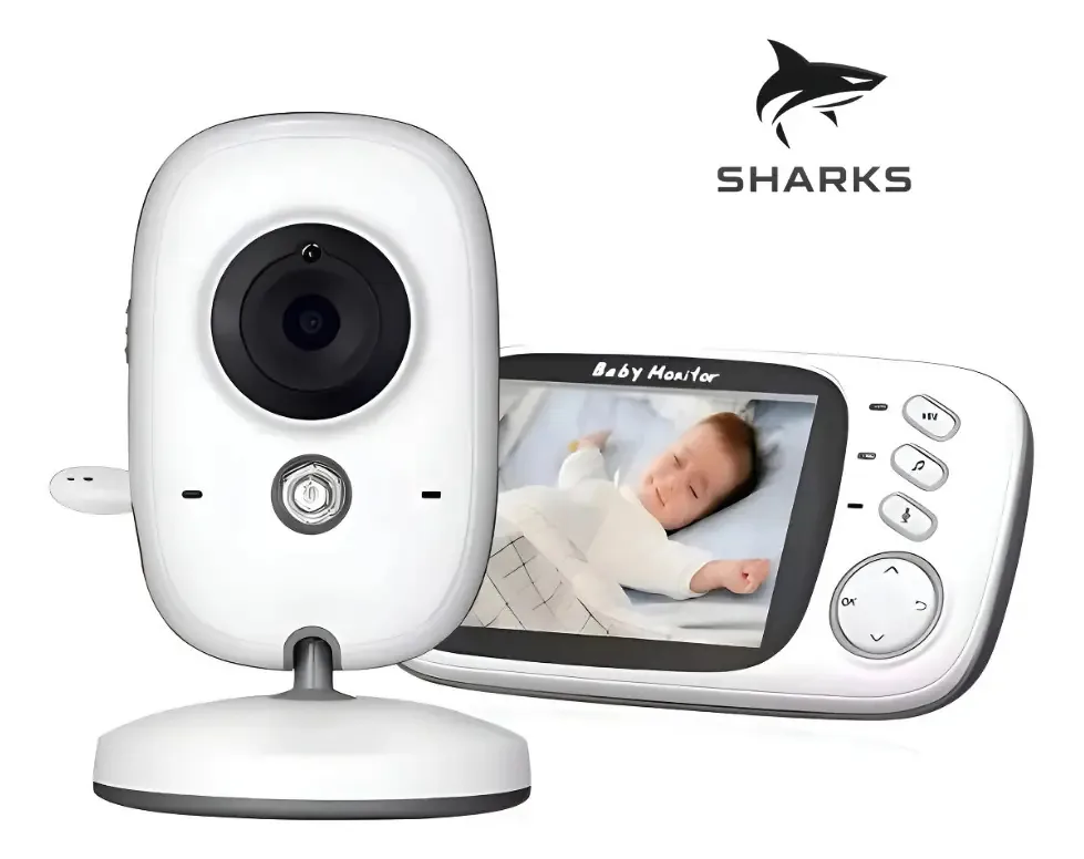 Babá Eletrônica Video Baby Noturna Sem Fio Recarregável Branco Shark Ml