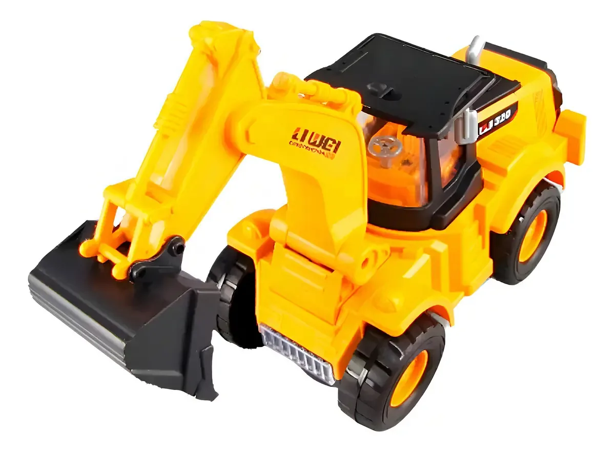 Escavadeira De Brinquedo Com Luzes Trator Infantil