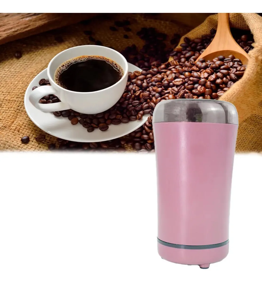 Moedor De Café Elétrico Tritura Grãos Temperos 110v Lilás