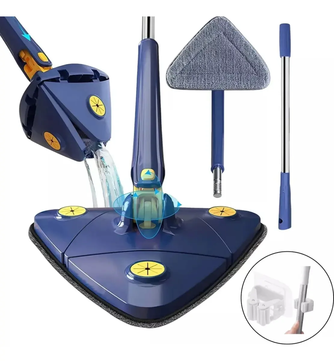 Mop Limpeza Triangular Esfregão Ajustavél 360