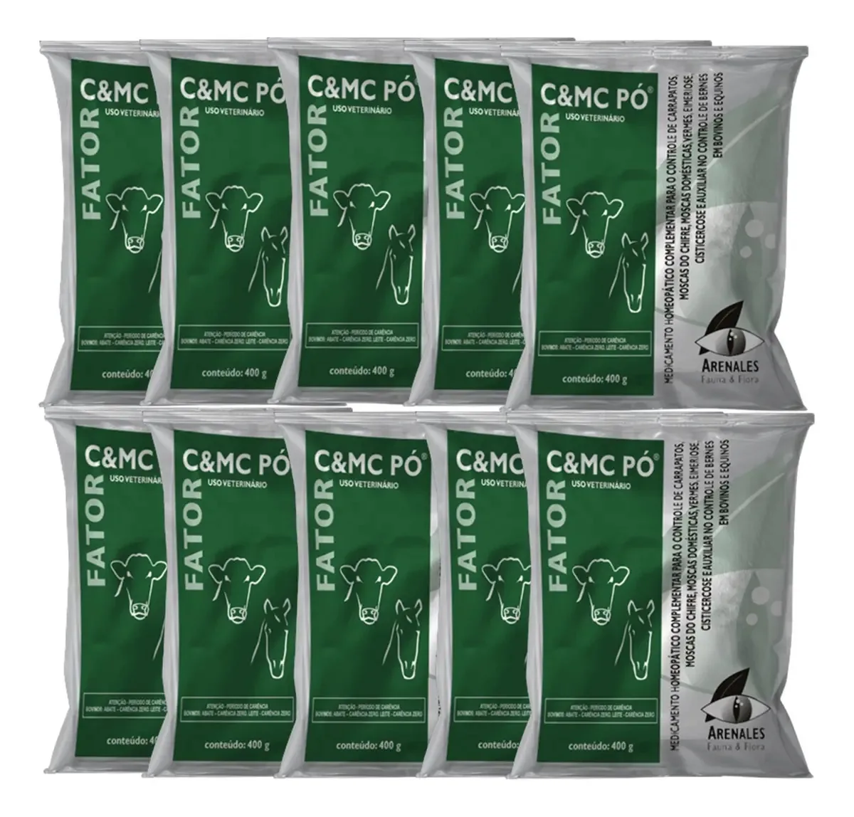 Fator CMC Homeopatia Arenales 4kg Controle Carrapatos Vermes Bovinos