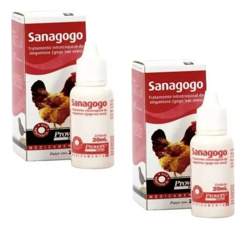 2x Sanagogo 20ml Singamose Gogo Aves Ornamentais/ Domesticos