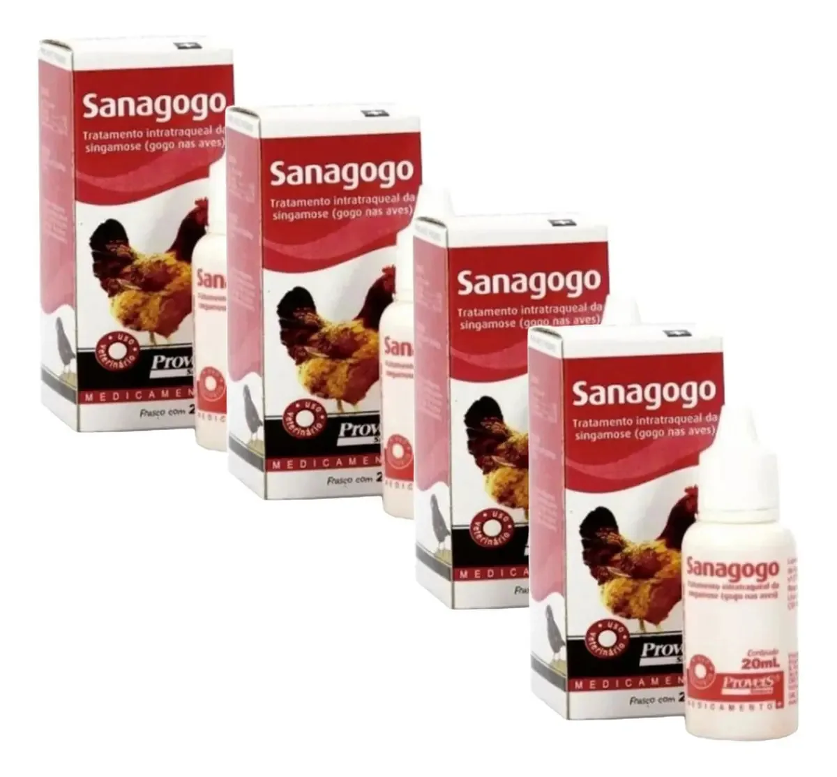 4x Sanagogo 20ml Singamose Gogo Aves Ornamentais/ Domesticos