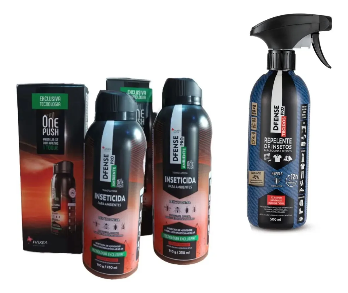 Kit Haxea Repelente: 2 Sprays Ambiente e 1 para Roupas Inodor