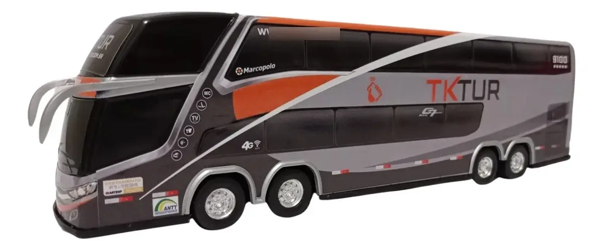 Carrinho Em Miniatura Ônibus Tk Tur 2 Andares