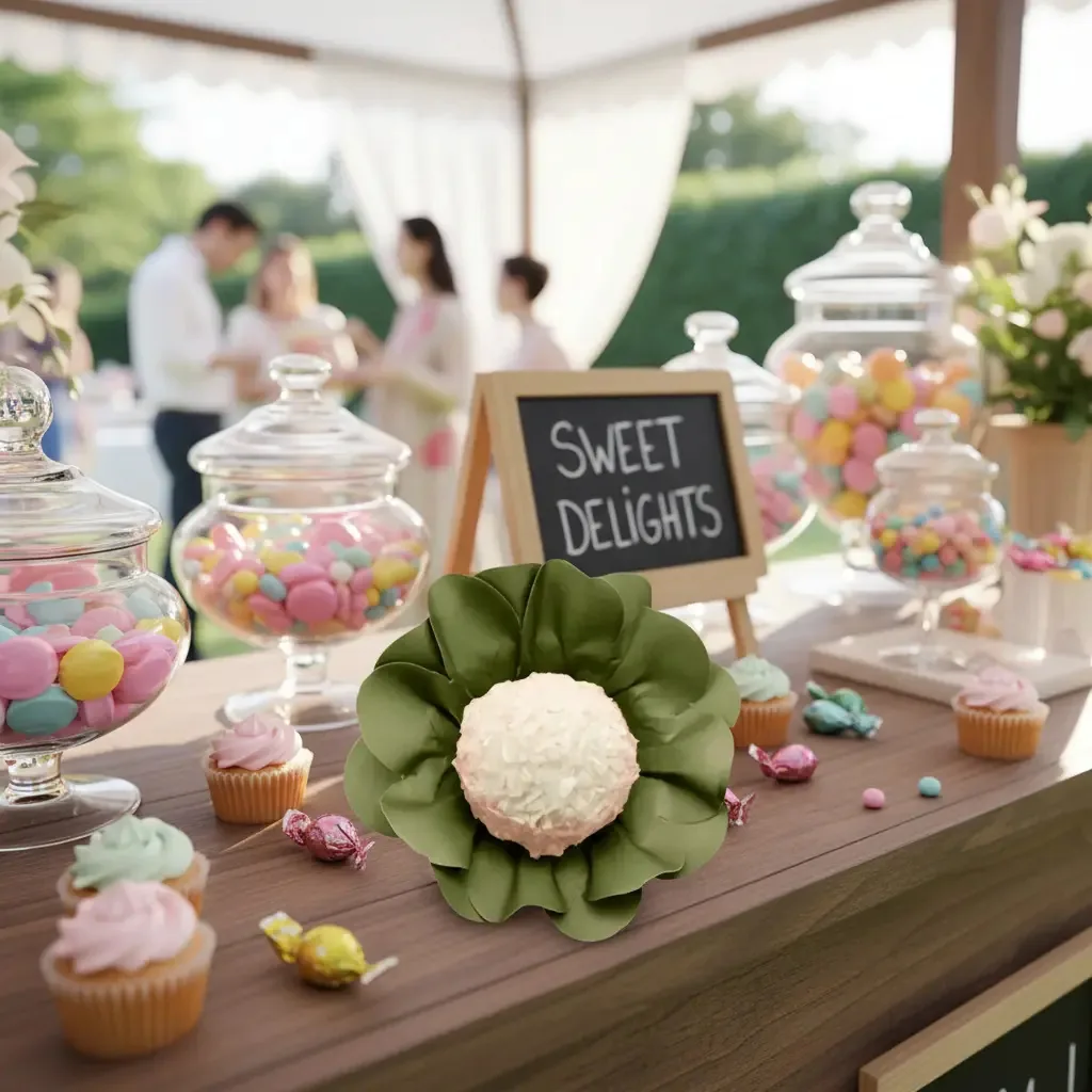 Forma Forminhas P/ Doces Finos Casamento Docinhos Mesa 40und Cor Oliva