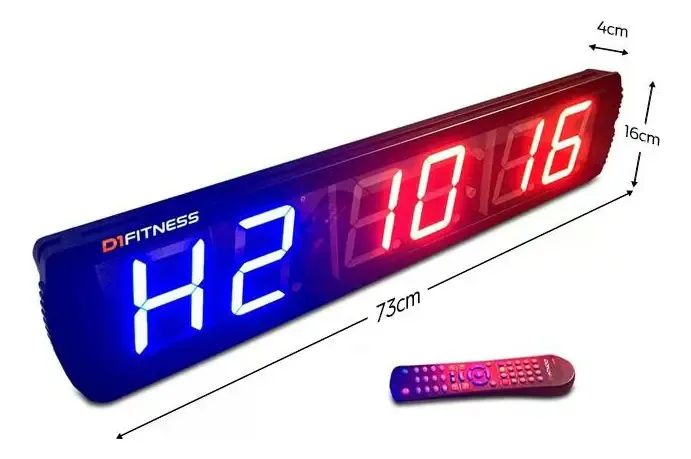 Cronômetro Digital Timer Com Controle 6 Dígitos Azul E Vermelho