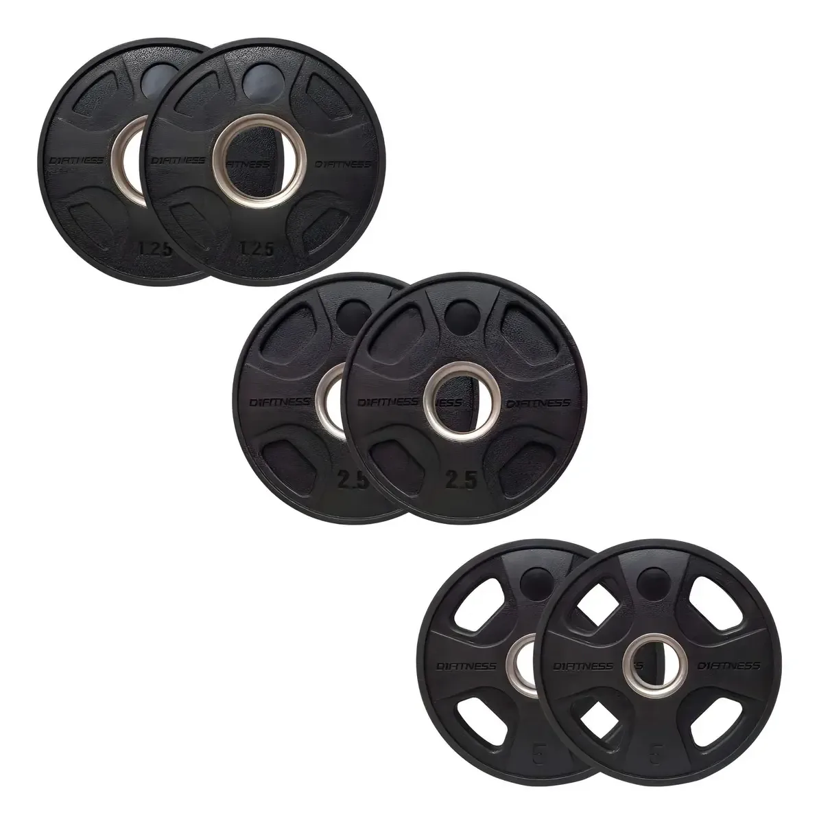 Kit Anilhas Olimpica Elite Emborrachada Pares 1,25/2,5/5kg