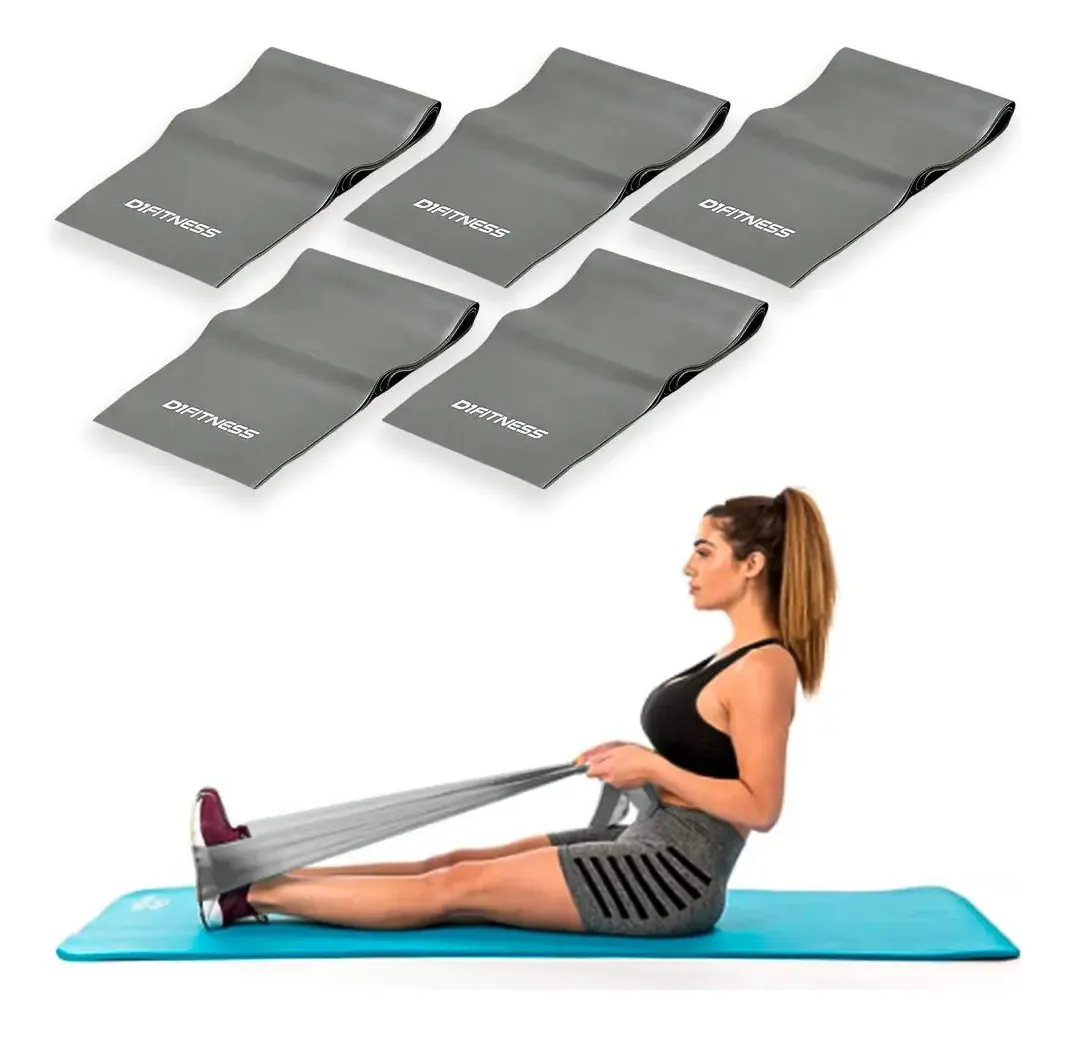 Kit 5 Faixas Elásticas 1,50m Medio D1fitness