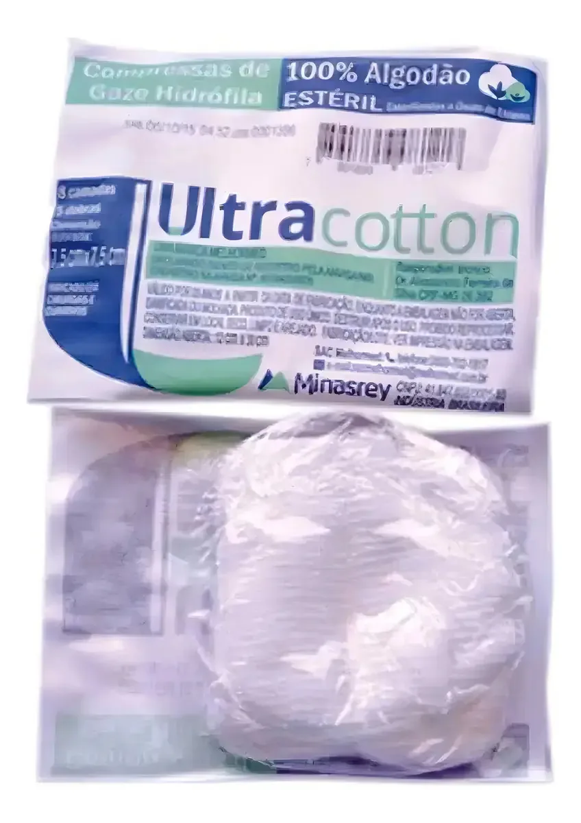 Compressas De Gaze Hidrófila 11 Fios Estéril - Ultracotton Cor Branco