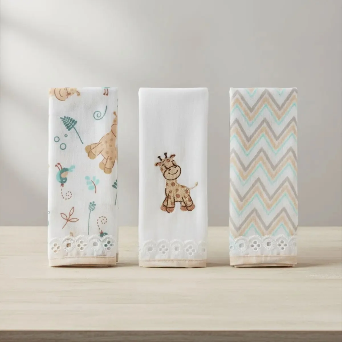 Fraldinha De Boca Babete Infantil Kit C/3 100% Algodão Bebe
