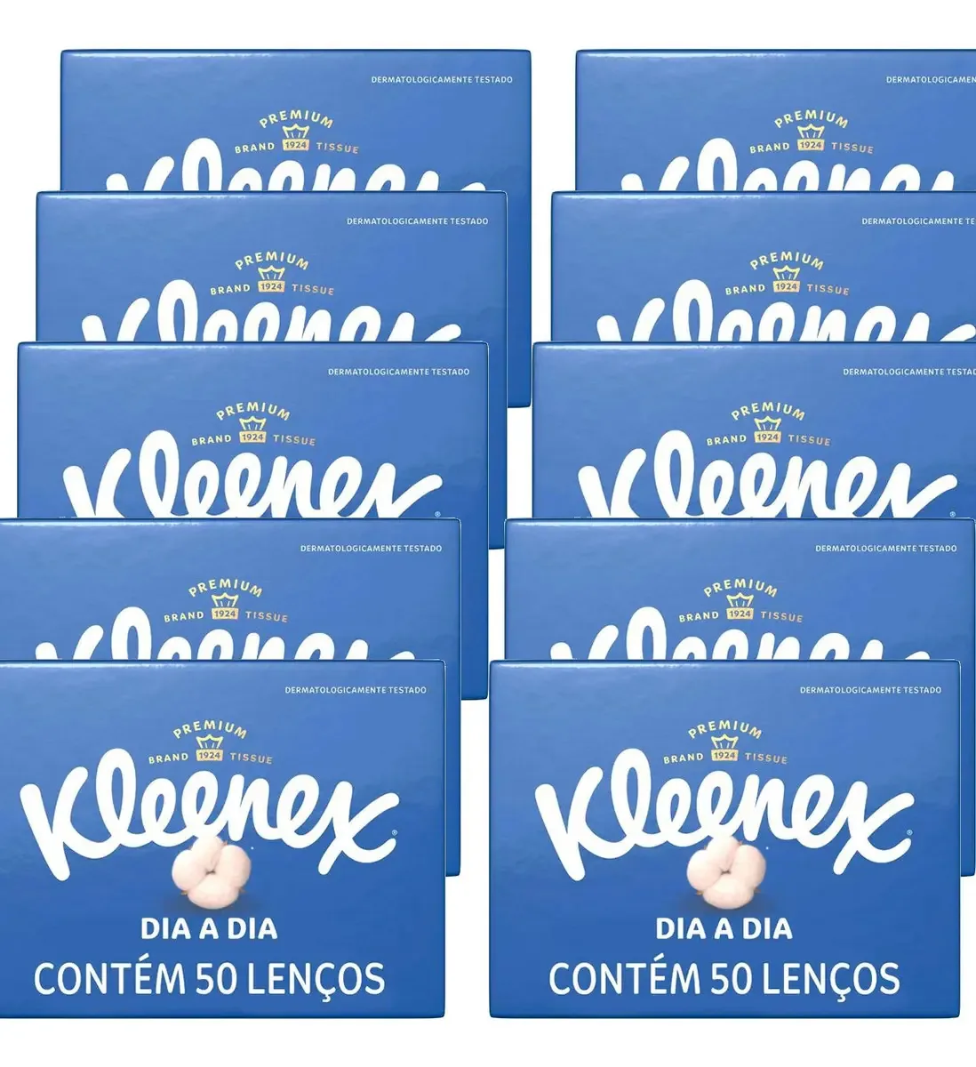 Lenço Kleenex Atacado 10 Caixas De Lenços Folha Dupla