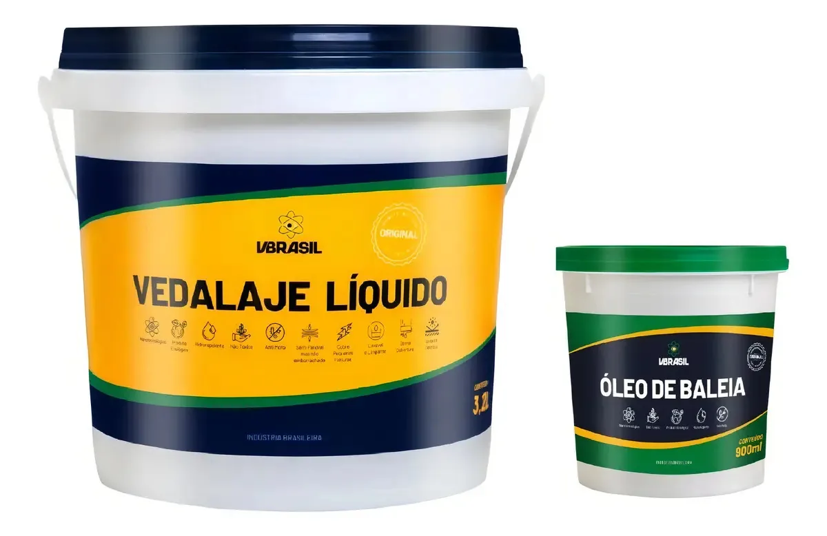 VBRASIL Vedalaje Impermeabilizante 3,2L + Óleo de Baleia Hidrofóbico