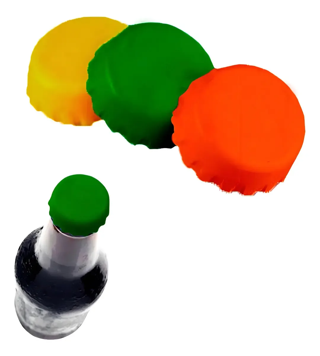 Kit 3 Tampas Ajustáveis Silicone Prana Garrafa Cerveja Vinho Multi Colorido