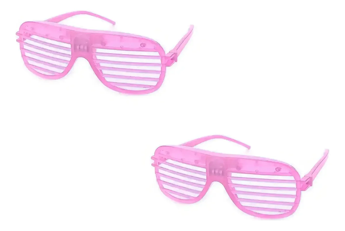 2x Óculos Led Rosa Cyberpunk Festa Tiktok Balada Neon