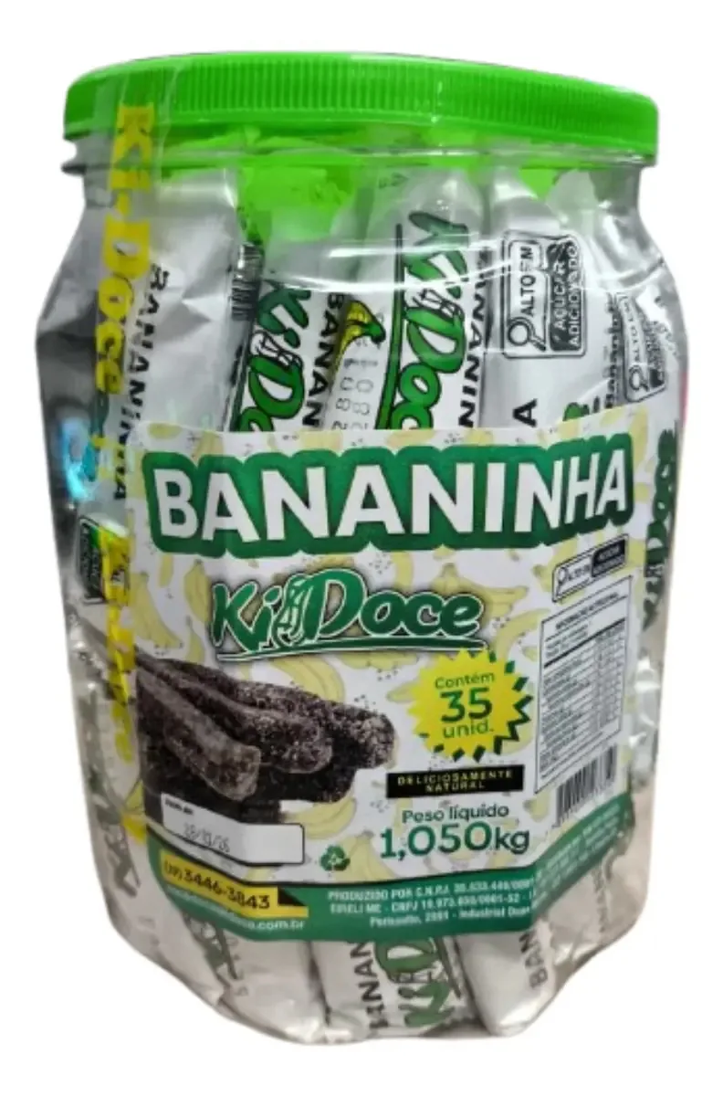 Doce de Banana Palito KIDOCE Doces Caseiros Pote 1.05kg 35unidades