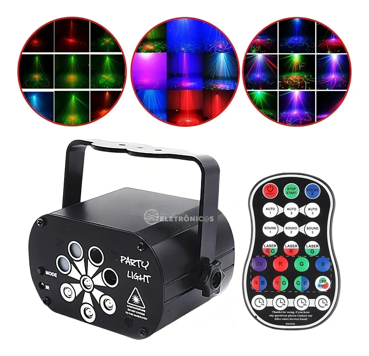 Mini Raio Laser Iluminação Rgb E Uv Usb Canhão De Luz Strobo