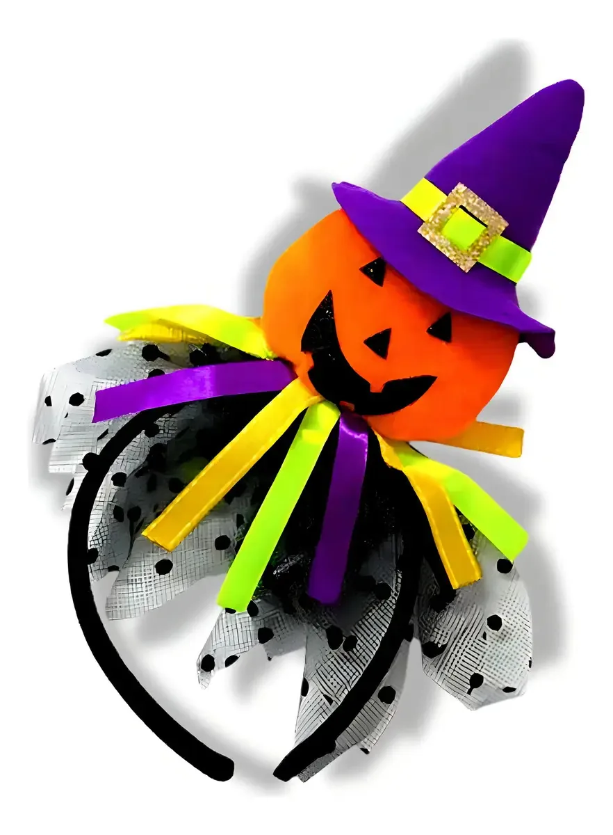 Tiara DHS Abóbora Halloween 27cm Tecido