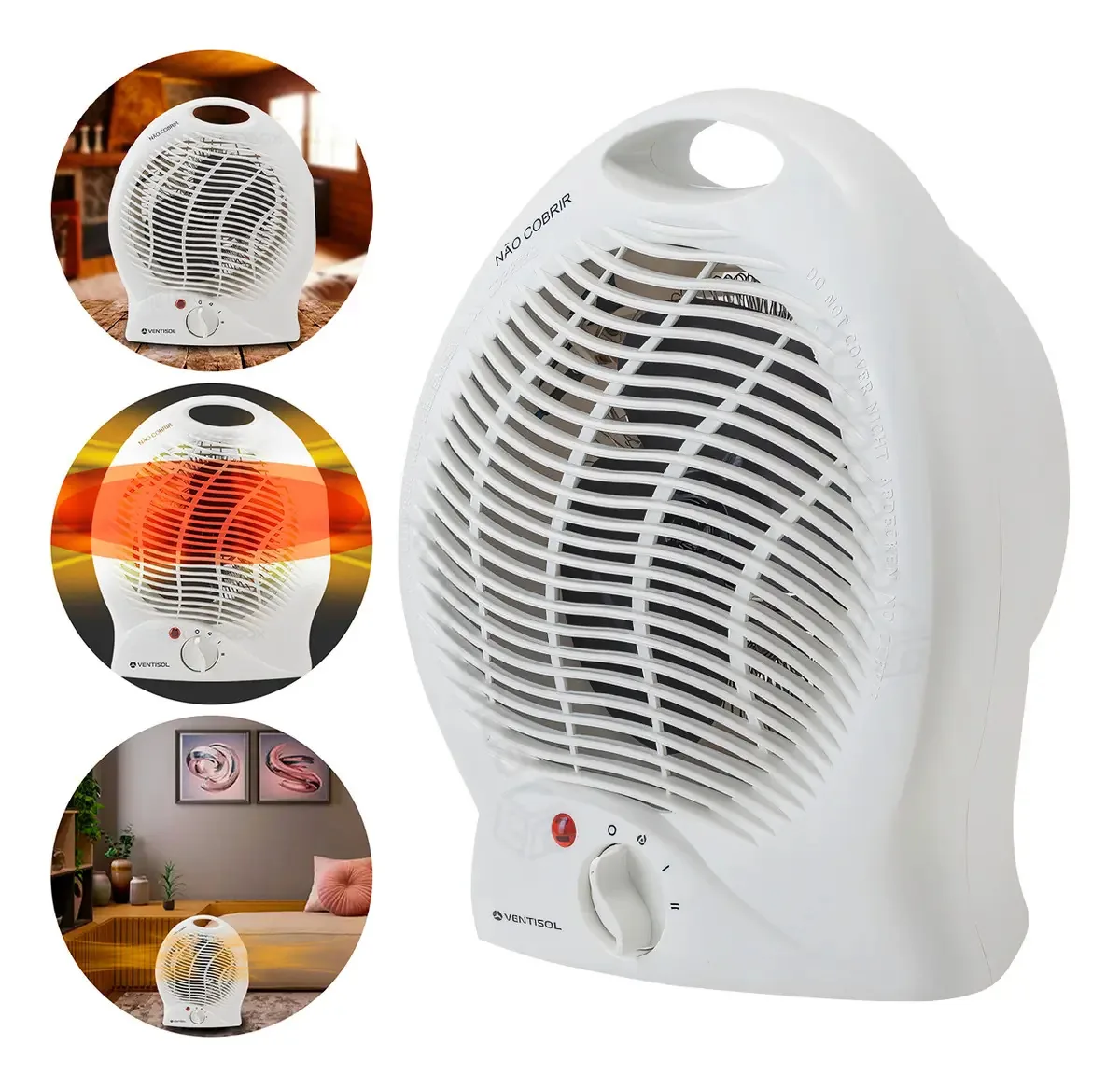 Aquecedor Portatil Eletrico 2000w Função Ventilador Ar Frio Cor