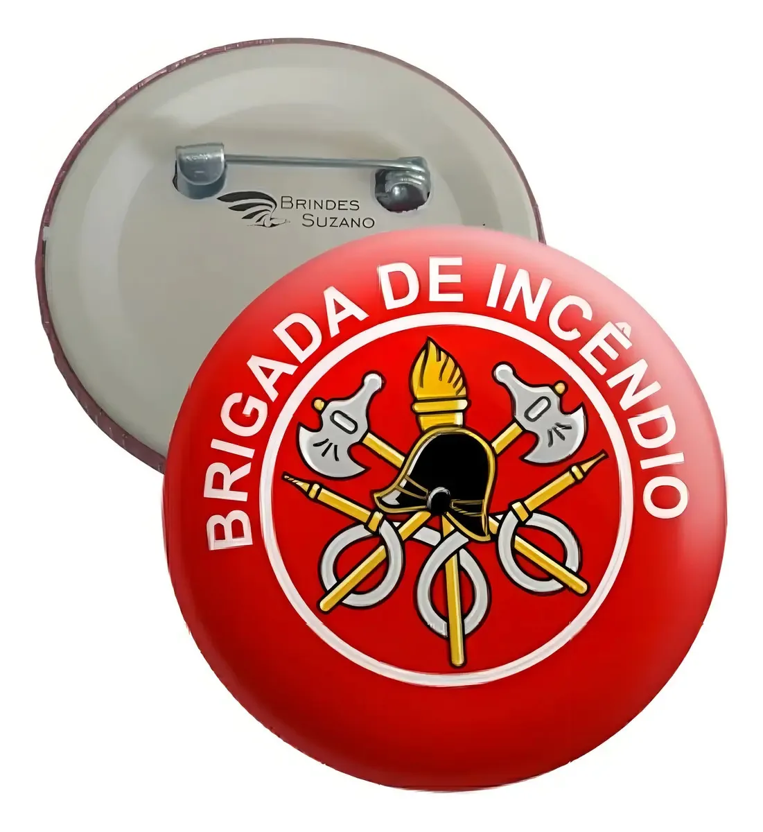Bottons 20 Unidades Suzano Brigada de Incêndio 3.5cm Reutilizável