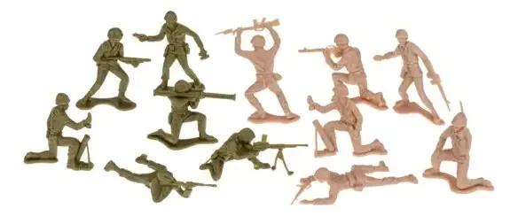 Balde Soldados Americanos Forças Armadas 54 Figuras Gulliver