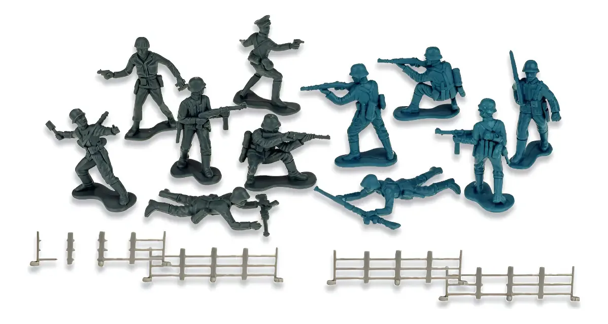 Soldadinhos Alemães 12 Figuras Gulliver Plástico 6,5cm